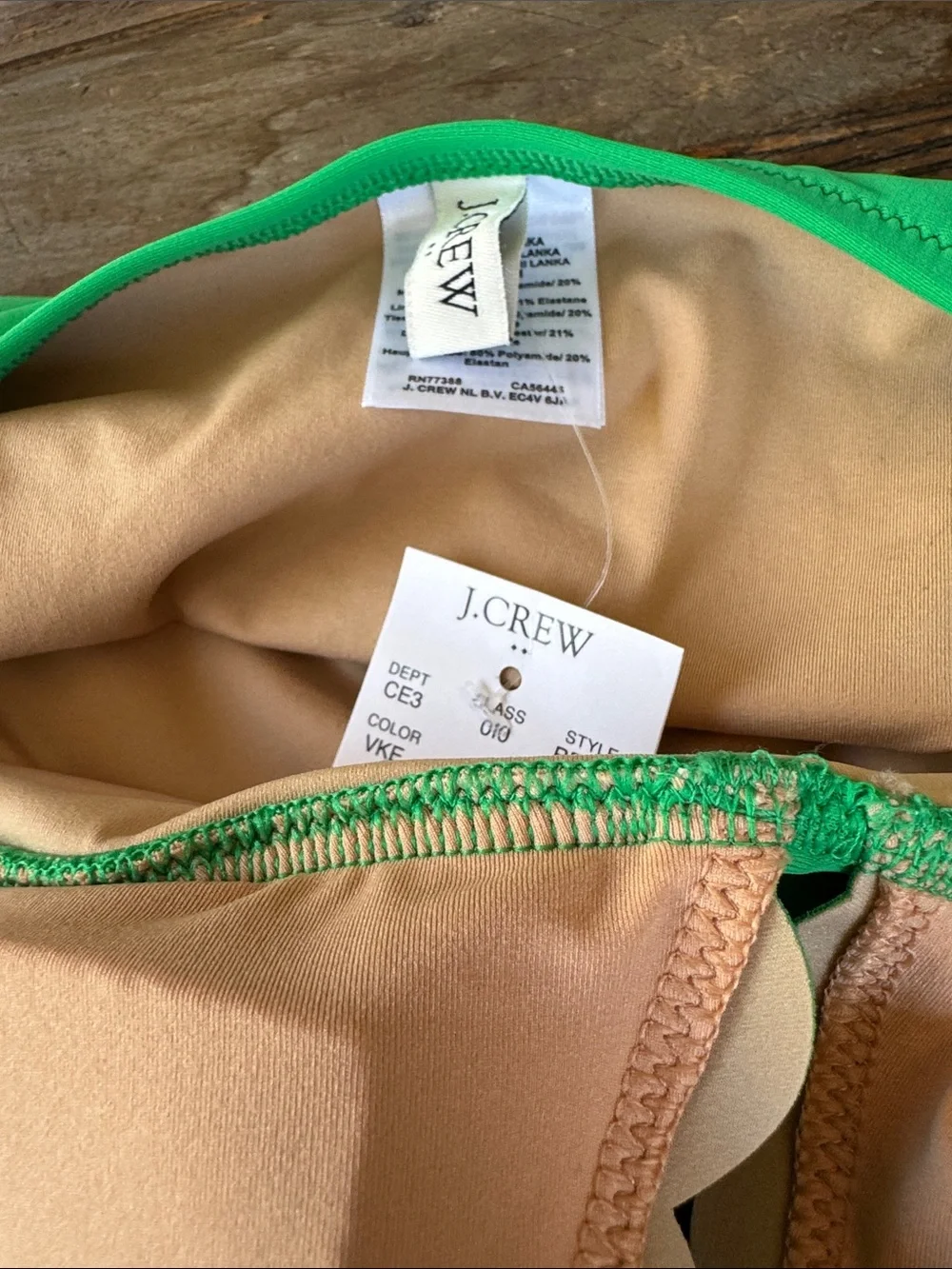 J. Crew scalloped emerald‎ green one piece swimsuit NWT XL